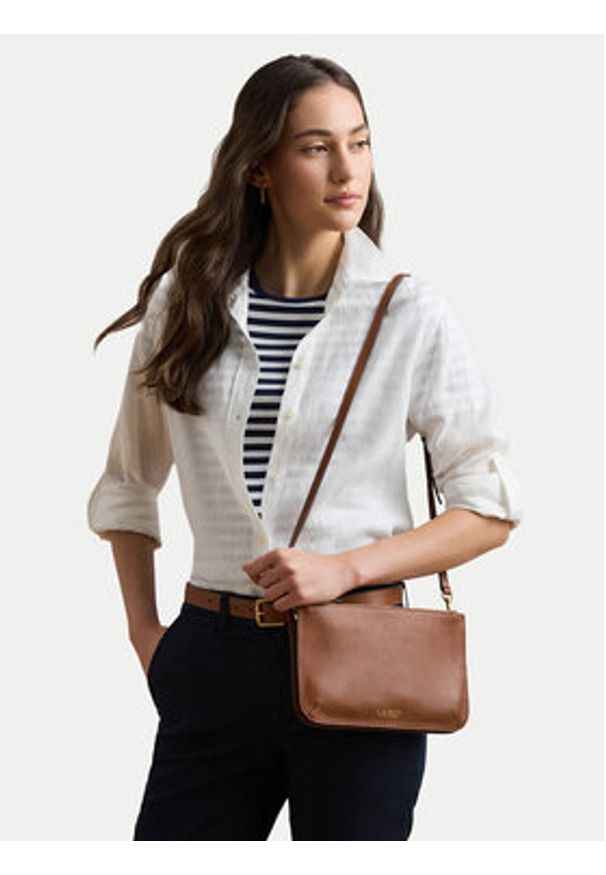 Lauren Ralph Lauren - LAUREN RALPH LAUREN Torebka 431970155002 Brązowy. Kolor: brązowy. Materiał: skórzane