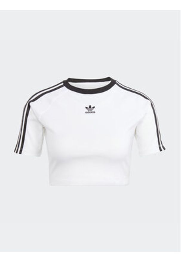 Adidas - adidas T-Shirt 3-Stripes Baby IP0662 Biały Slim Fit. Kolor: biały. Materiał: bawełna