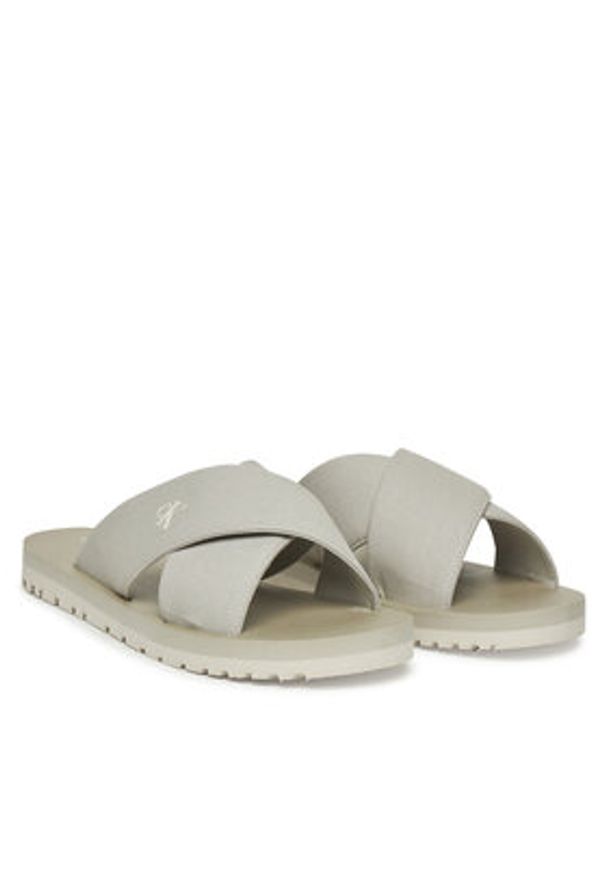 Calvin Klein Jeans Klapki Cross Sandal Crxs Tx YM0YM01223 Szary. Kolor: szary. Materiał: materiał