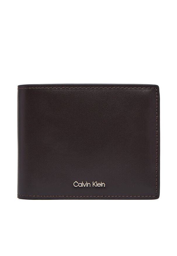 Calvin Klein Portfel Raised Billfold W/ Coin LV04D1163G Brązowy. Kolor: brązowy. Materiał: skóra