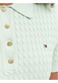 TOMMY HILFIGER - Tommy Hilfiger Sweter WW0WW41474 Zielony Regular Fit. Kolor: zielony. Materiał: bawełna #5