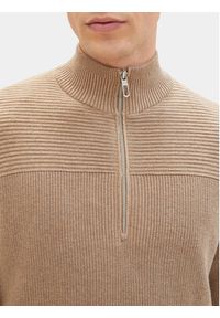 Tom Tailor Sweter 1038315 Brązowy Regular Fit. Kolor: brązowy. Materiał: bawełna