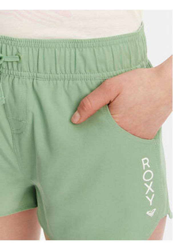 Roxy Szorty materiałowe ERJBS03298 Zielony Regular Fit. Kolor: zielony. Materiał: syntetyk