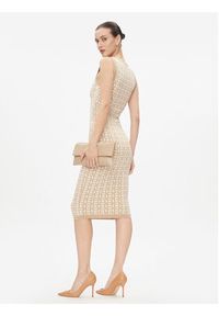 Elisabetta Franchi Sukienka dzianinowa AM-55Z-41E2-V460 Beżowy Slim Fit. Kolor: beżowy. Materiał: wiskoza #2