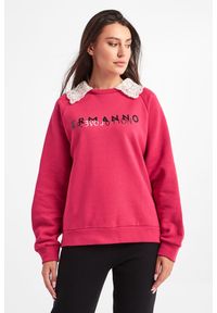 Ermanno Firenze - Bluza dresowa damska ERMANNO FIRENZE. Materiał: dresówka, koronka. Wzór: koronka, aplikacja, nadruk #2
