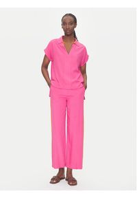 LOLA CASADEMUNT Spodnie materiałowe LS2514015 Różowy Relaxed Fit. Kolor: różowy. Materiał: wiskoza #4