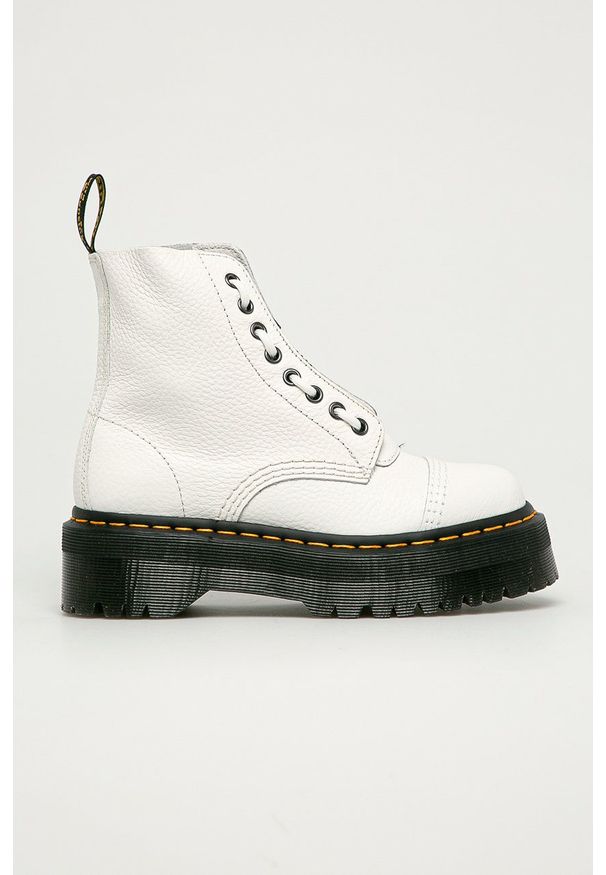Dr. Martens - Botki skórzane Sinclair. Kolor: biały. Materiał: skóra. Obcas: na platformie