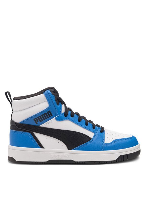 Puma Sneakersy Rebound V6 Mid Jr* 393831 06 Niebieski. Kolor: niebieski. Materiał: skóra