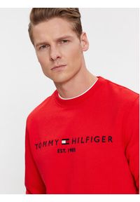 TOMMY HILFIGER - Tommy Hilfiger Bluza Logo MW0MW11596 Czerwony Regular Fit. Kolor: czerwony. Materiał: syntetyk #4