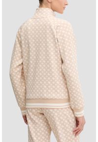 Guess - GUESS Beżowa rozpinana damska bluza w monogram Aggie, Rozmiar S. Okazja: na co dzień. Kolor: beżowy. Styl: elegancki, casual, sportowy #4