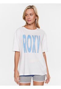 Roxy T-Shirt ERJZT05461 Biały Regular Fit. Kolor: biały. Materiał: bawełna #1