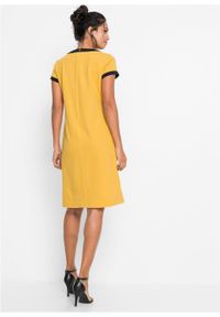 Sukienka bonprix żółto-czarny. Kolor: złoty. Długość rękawa: krótki rękaw #2
