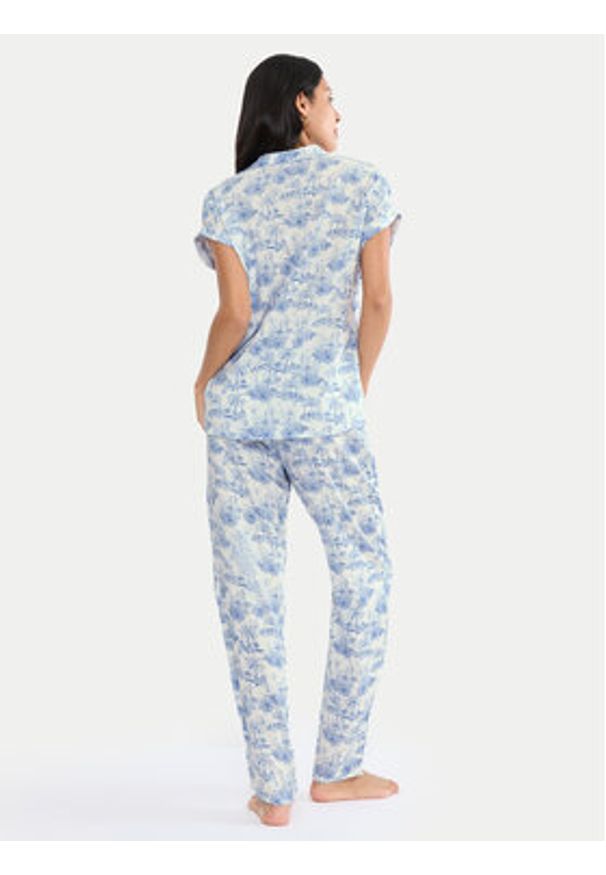 Triumph Piżama Boyfriend 10222611 Niebieski Relaxed Fit. Kolor: niebieski. Materiał: wiskoza