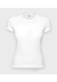 MegaKoszulki - Koszulka damska sportowa (bez nadruku, gładka) - biała. Kolor: biały. Materiał: poliester. Wzór: gładki