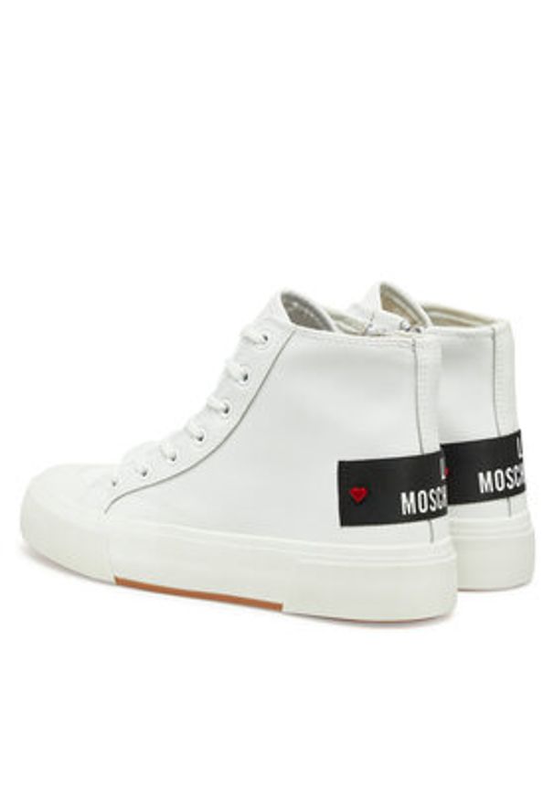 Love Moschino - LOVE MOSCHINO Trampki JA15022G1MIA0100 Biały. Kolor: biały. Materiał: skóra