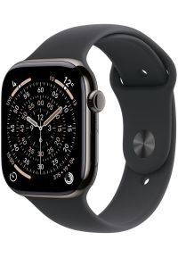 APPLE - Smartwatch Apple Watch Series 11 GPS + Cellular, koperta titanowa 46 mm, w kolorze łupkowym, pasek sportowy w kolorze czarnym - rozmiar M/L. Rodzaj zegarka: smartwatch. Kolor: czarny. Styl: sportowy #1
