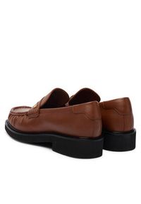 TOMMY HILFIGER - Tommy Hilfiger Lordsy Th Square Toe Leather Loafer FW0FW08977 Brązowy. Kolor: brązowy. Materiał: skóra #6