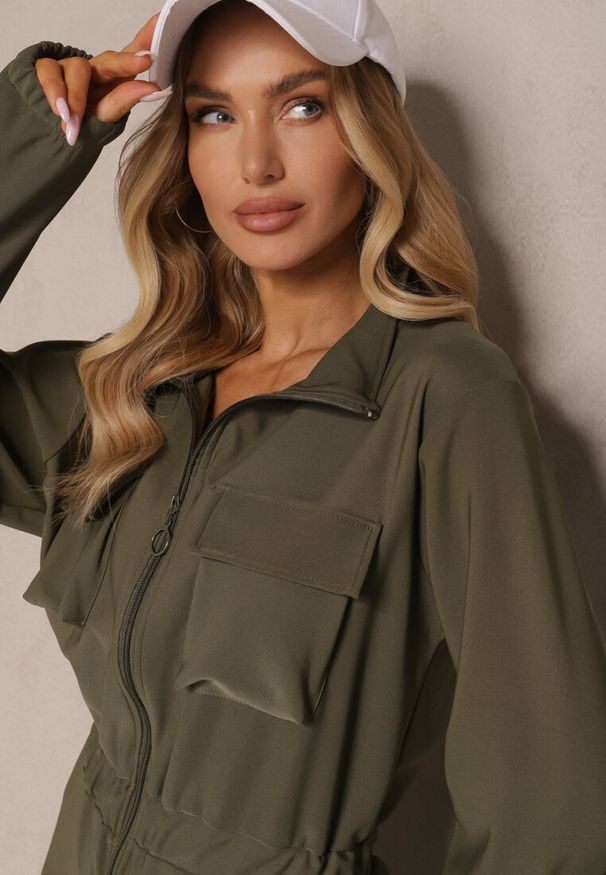 Renee - Zielony Kombinezon w Stylu Utility Taliowany Liarael. Okazja: na co dzień. Kolor: zielony. Materiał: tkanina. Styl: elegancki, casual