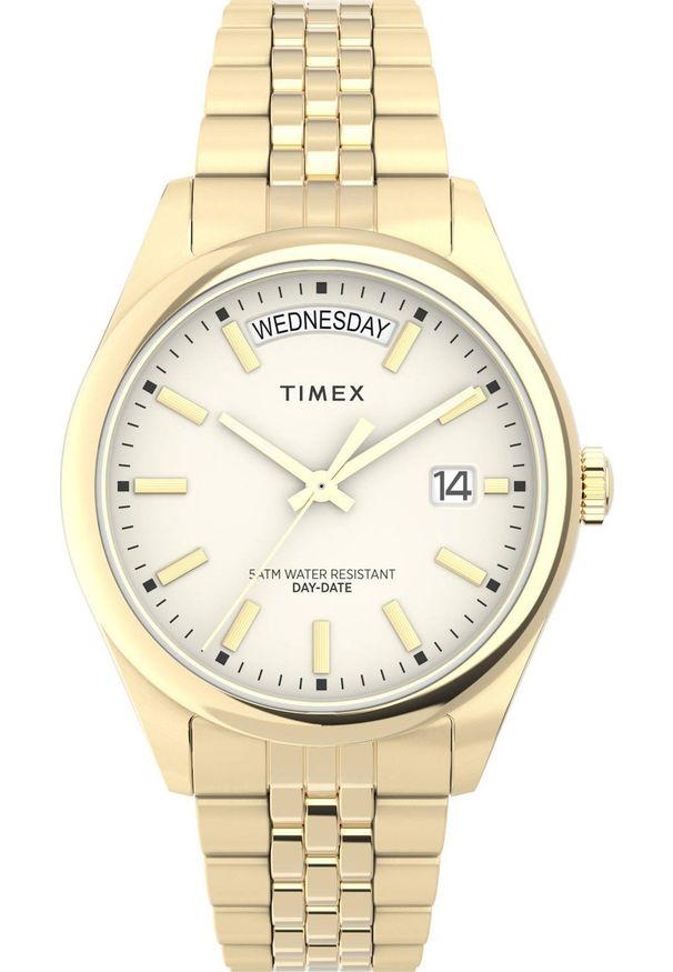 Zegarek Timex Zegarek Timex TW2V68300 Złoty Damski Datownik. Kolor: złoty