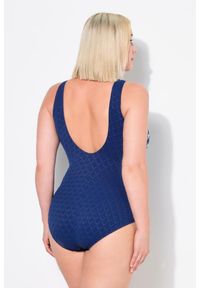 ULLA POPKEN - Damski Kostium kąpielowy rozgwiazdy miękkie miseczki ozdobny węzeł. Kolekcja: plus size. Kolor: niebieski. Materiał: elastan, poliamid, materiał