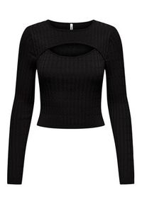 only - ONLY Sweter Meddi 15339582 Czarny Cropped Fit. Kolor: czarny. Materiał: wiskoza #4