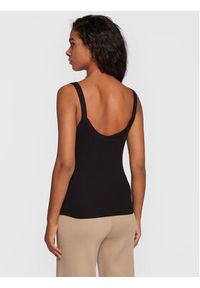 Gina Tricot Top Basic 14188 Czarny Slim Fit. Kolor: czarny. Materiał: bawełna
