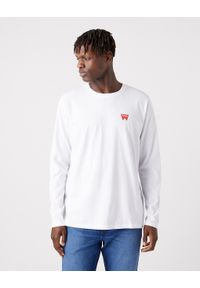 Wrangler - WRANGLER LS SIGN OFF TEE MĘSKA KOSZULKA Z DŁUGIM RĘKAWEM LOGO WHITE W70KD3989 112320268. Długość rękawa: długi rękaw. Długość: długie #1