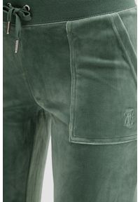 Juicy Couture - JUICY COUTURE Zielone damskie spodnie dresowe Layla Low Rise Pocket, Rozmiar XS. Kolor: zielony. Materiał: dresówka #3