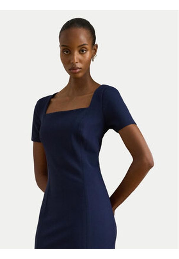 Lauren Ralph Lauren - LAUREN RALPH LAUREN Sukienka koktajlowa 253P08759001 Granatowy Slim Fit. Kolor: niebieski. Materiał: syntetyk. Styl: wizytowy