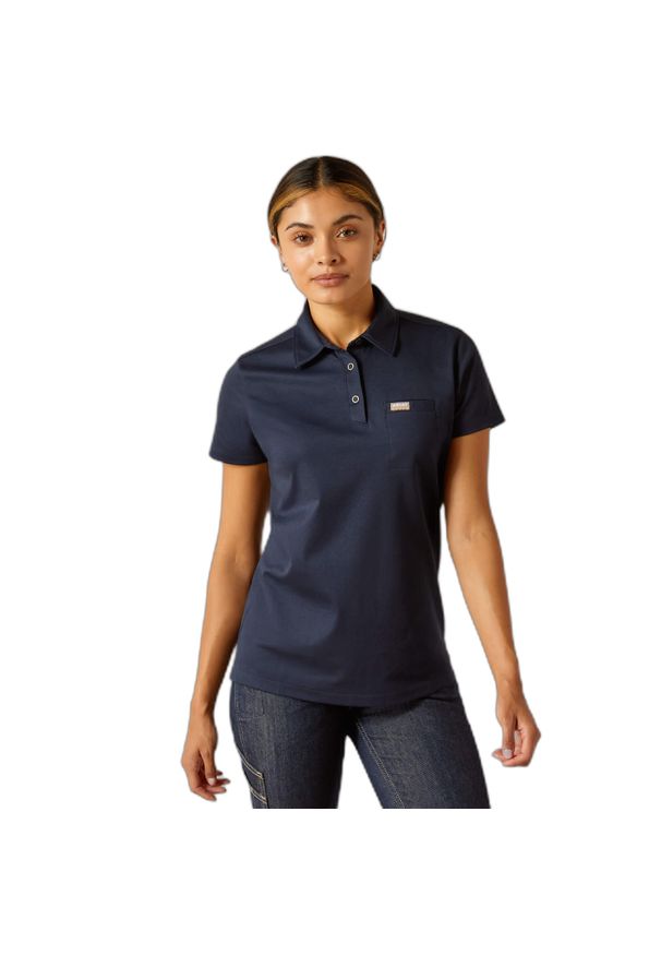 Damska koszulka polo Ariat Rebar Foreman. Typ kołnierza: polo. Kolor: niebieski