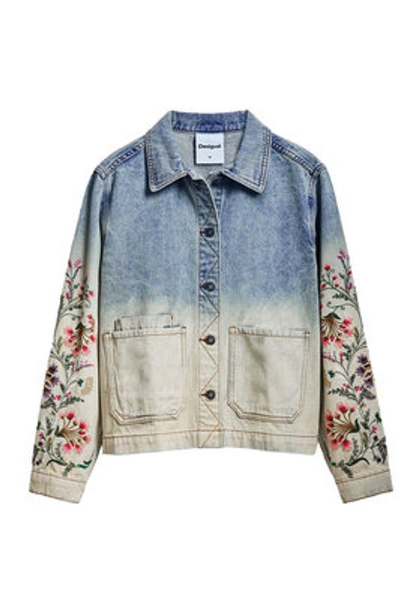 Desigual Kurtka jeansowa Houston 25SWED06 Niebieski Regular Fit. Kolor: niebieski. Materiał: bawełna