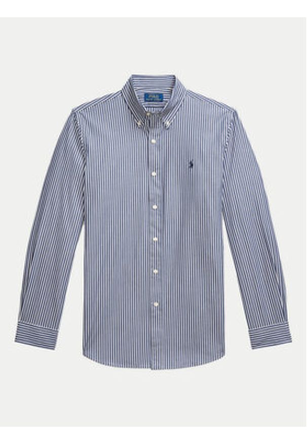 Polo Ralph Lauren Koszula 710929346017 Niebieski Custom Fit. Typ kołnierza: polo. Kolor: niebieski. Materiał: bawełna