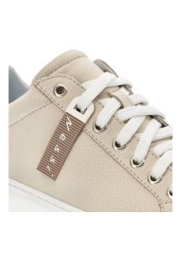 Beżowe Sneakersy Nessi Skórzane Półbuty Damskie. Kolor: beżowy. Materiał: skóra. Szerokość cholewki: normalna #8