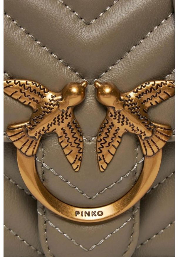 Pinko - PINKO Beżowa mała torebka Love Bell Mini. Kolor: beżowy. Rozmiar: małe
