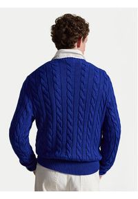 Polo Ralph Lauren Sweter 710775885544 Niebieski Regular Fit. Typ kołnierza: polo. Kolor: niebieski. Materiał: bawełna #3
