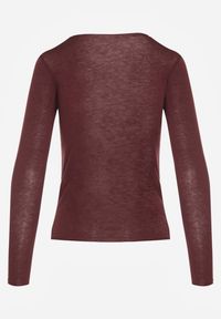 Born2be - Bordowa Wiskozowa Bluzka z Długim Rękawem z Dodatkiem Kaszmiru Uninda. Okazja: na co dzień. Kolor: czerwony. Materiał: wiskoza, kaszmir. Długość rękawa: długi rękaw. Długość: długie. Styl: casual, elegancki #6