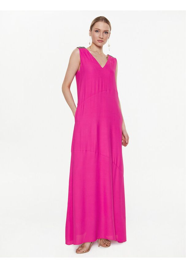 Fabiana Filippi Sukienka wieczorowa ABD273W223 Różowy Regular Fit. Kolor: różowy. Materiał: wiskoza. Styl: wizytowy