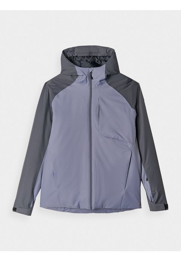 4f - 4F Kurtka narciarska membrana 5000 męska - granatowa XL. Okazja: na co dzień. Typ kołnierza: kaptur. Kolor: niebieski. Materiał: tkanina, poliester, dzianina, materiał. Sezon: zima. Styl: casual, klasyczny, sportowy