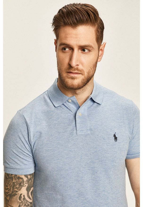 Polo Ralph Lauren - Polo 710548797013. Okazja: na co dzień. Typ kołnierza: polo. Kolor: niebieski. Materiał: dzianina. Długość: krótkie. Styl: casual