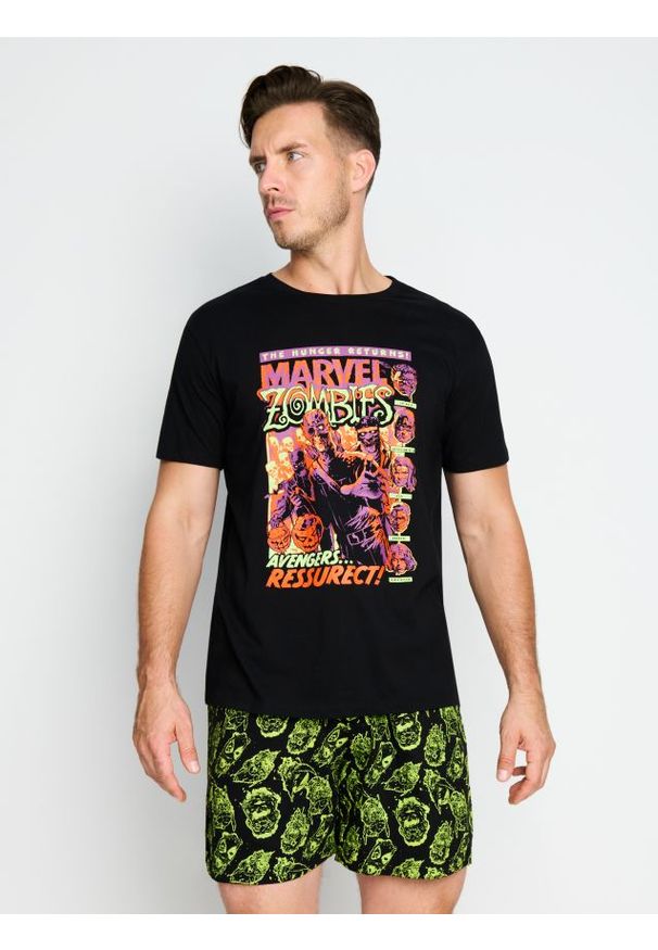 Sinsay - Bawełniana piżama dwuczęściowa z nadrukiem Marvel Kawaii Art Collection - wielobarwny. Materiał: bawełna. Wzór: nadruk, motyw z bajki