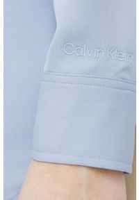 Calvin Klein koszula damska kolor niebieski relaxed z kołnierzykiem klasycznym. Typ kołnierza: kołnierzyk klasyczny. Kolor: niebieski. Materiał: tkanina. Styl: klasyczny #2