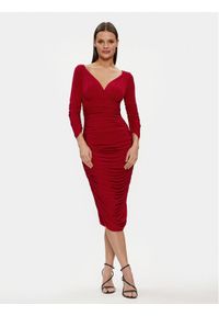 NORMA KAMALI Sukienka koktajlowa KK2203PL295004 Czerwony Slim Fit. Kolor: czerwony. Materiał: syntetyk. Styl: wizytowy #1