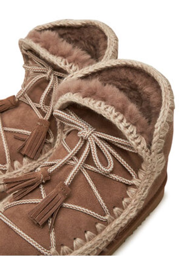 Mou Śniegowce Eskimo Scoubidoo Lace FW101124A Brązowy. Kolor: brązowy. Materiał: skóra