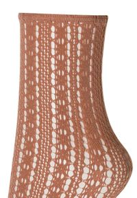 Wolford skarpetki Crochet Net damskie kolor beżowy. Kolor: beżowy #2