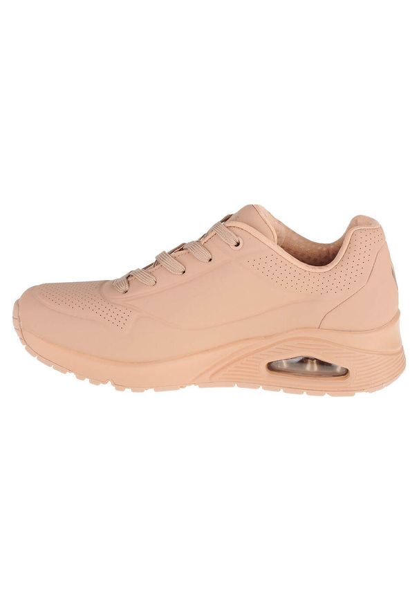skechers - Buty do chodzenia damskie Skechers Uno-Stand on Air. Kolor: beżowy, różowy. Materiał: materiał, syntetyk, tkanina. Sport: turystyka piesza