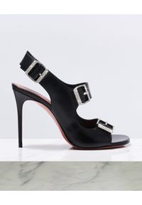 AMINA MUADDI - Czarne sandały na szpilce Millie. Zapięcie: klamry. Kolor: czarny. Materiał: guma. Obcas: na szpilce. Wysokość obcasa: średni #5