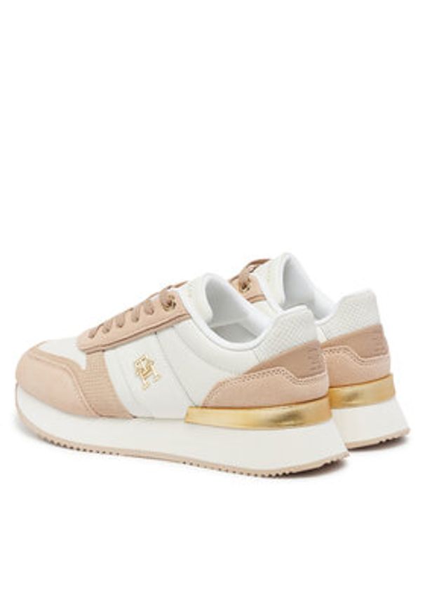 TOMMY HILFIGER - Tommy Hilfiger Sneakersy Th Fashion Runner FW0FW08475 Beżowy. Kolor: beżowy. Materiał: skóra