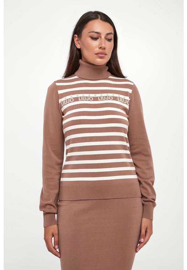 Liu Jo - Golf damski w paski LIU JO. Typ kołnierza: golf. Wzór: paski