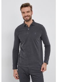 Marc O'Polo Longsleeve bawełniany kolor szary gładki. Okazja: na co dzień. Typ kołnierza: polo. Kolor: szary. Materiał: bawełna. Długość rękawa: długi rękaw. Wzór: gładki. Styl: casual #4