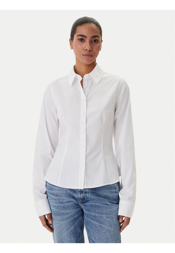Guess Jeans Koszula W6RH66 WH7P1 Biały Regular Fit. Kolor: biały. Materiał: bawełna